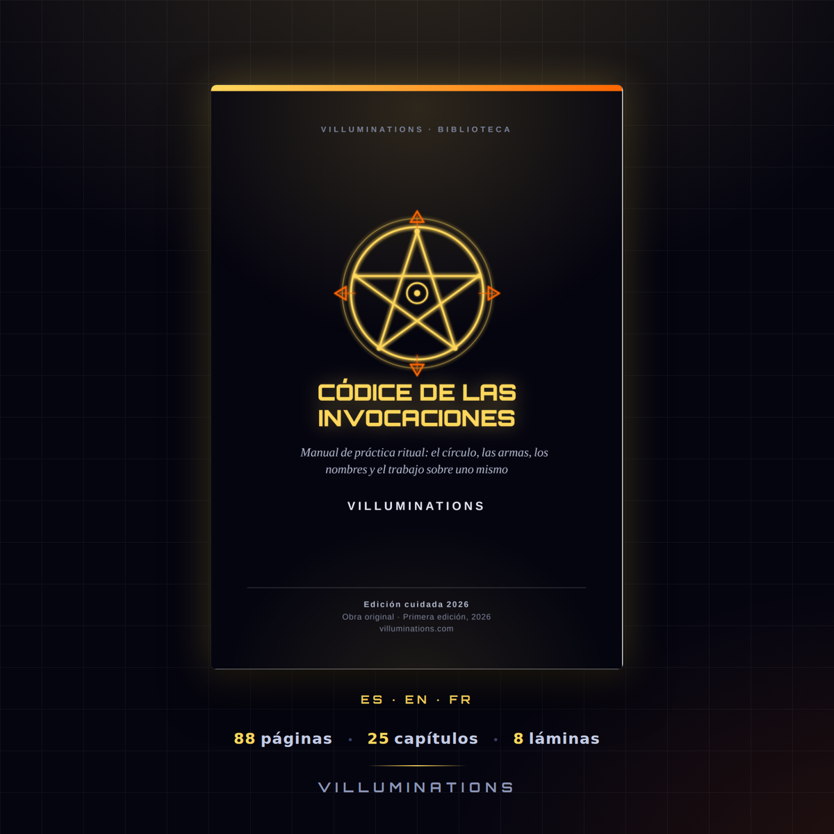 Cubierta del Códice de las Invocaciones, libro en PDF de VILLUMINATIONS
