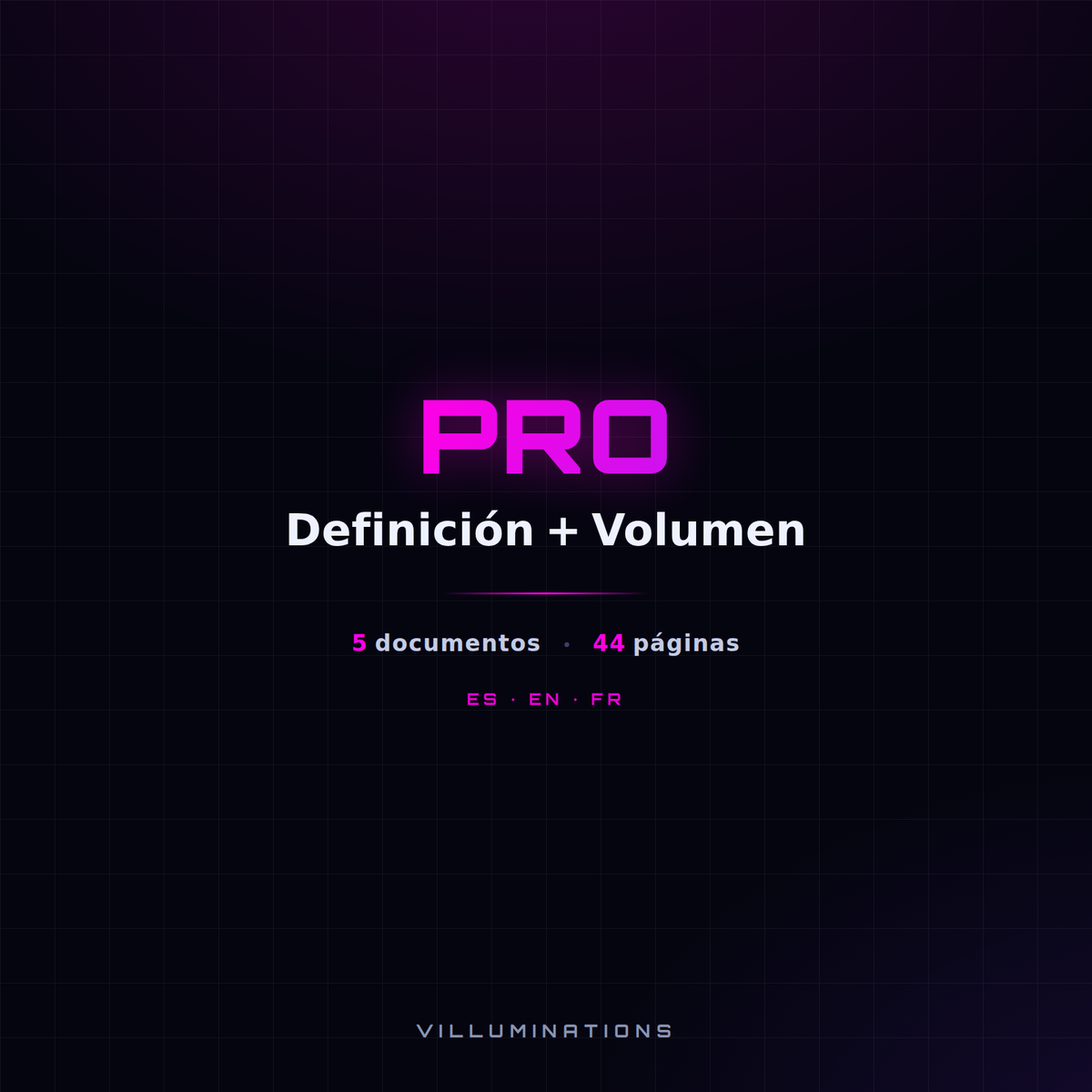 Portada del plan Pro · Definición + Volumen de VILLUMINATIONS