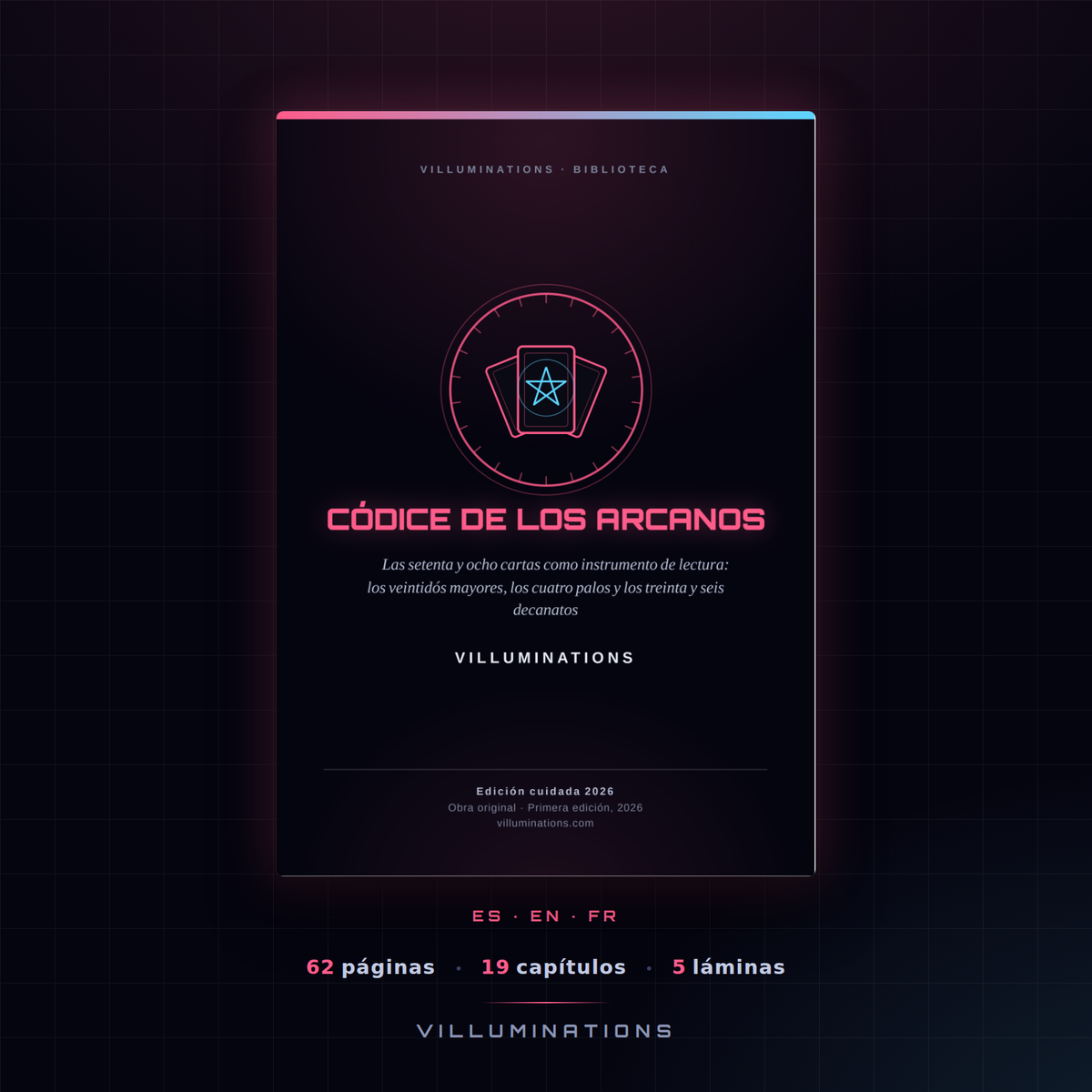 Cubierta del Códice de los Arcanos, libro en PDF de VILLUMINATIONS